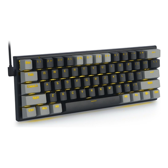 Teclado Gamer E-yooso Z11 Qwerty Black/gray Monochrome Blue