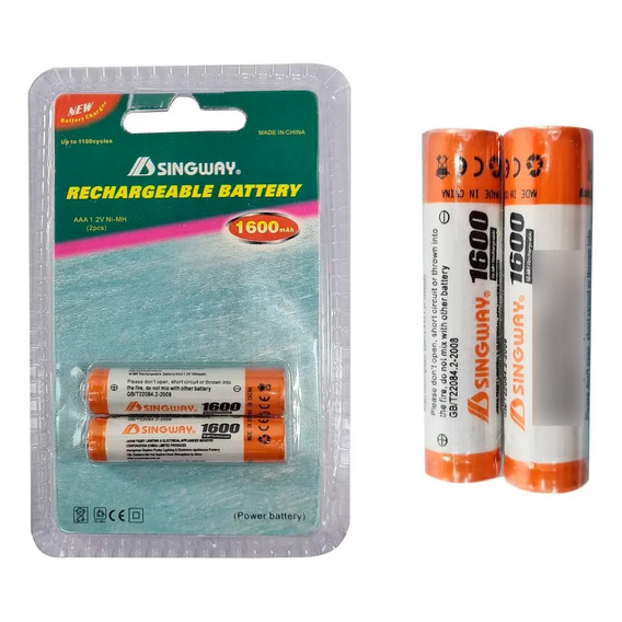 Pilas Recargables Singway Aaa Pack X2 1600 Mah Febo