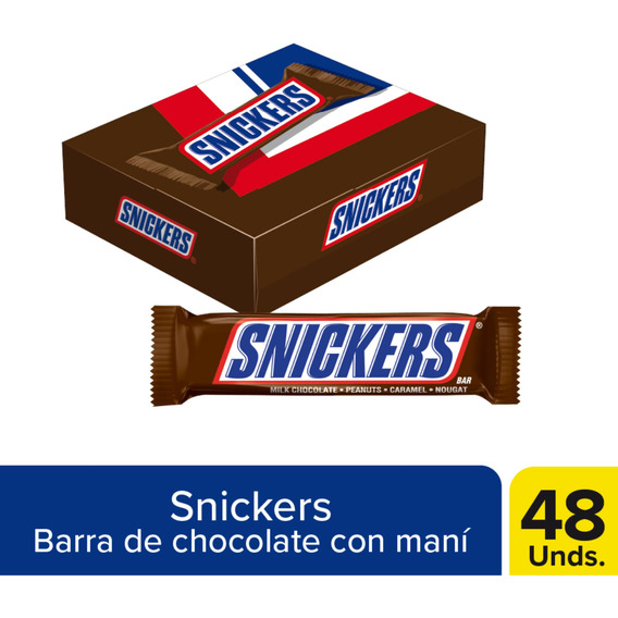 Barra Chocolate Y Maní Snickers X48 U - Kg a $70560