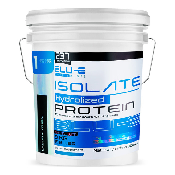 Proteína Whey Hidrolizada Isolate Blu-e 9 Kg 237 Servicios Sabor Natural