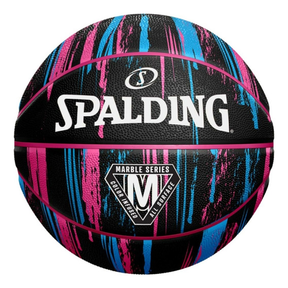 Pelota Balón Basket Spalding Marble Series N6 Negro - Btu