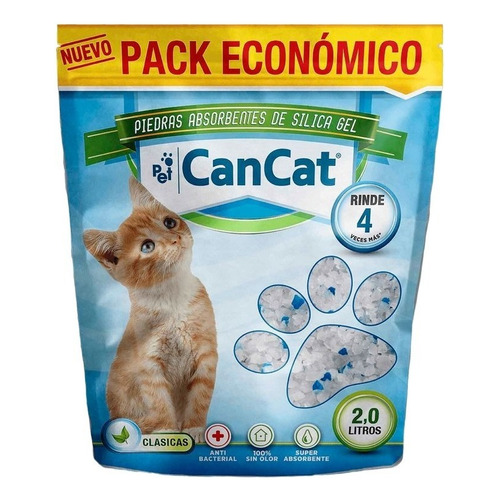 Piedras Para Gatos Sílica De Gel Neutras Clasica Cancat 2 Litros x 2kg de peso neto