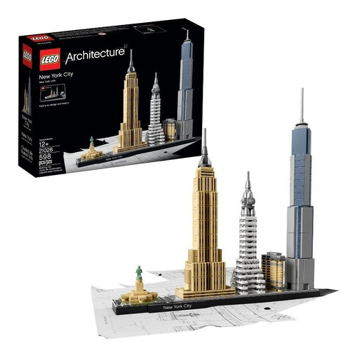 Kit Lego Architecture Ciudad De Nueva York 21028 598 Piezas