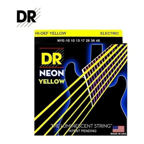 Encordado Para Eléctrica Dr Neon Yellow Nye-10 010-046 6pag