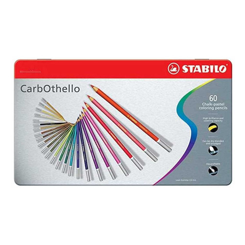 Lapices Stabilo Carbothello X 60 Pastel Caja Metal Color Tiza Pastel