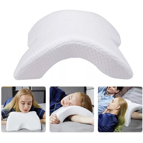 Almohada Memory Brazo Ortopedica Cojin Curvo Cuello Cervical Color Blanco