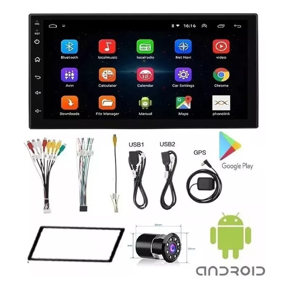 Radio Magnux Android Pantalla 2 Din Wifi Gps Waze 2 Din Con Cámara