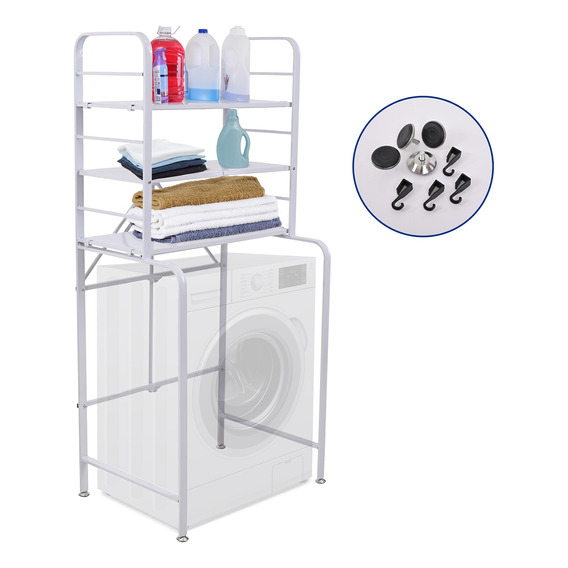 Mueble Organizador Baño Lavadora Estante Rack 3 Niveles Resi