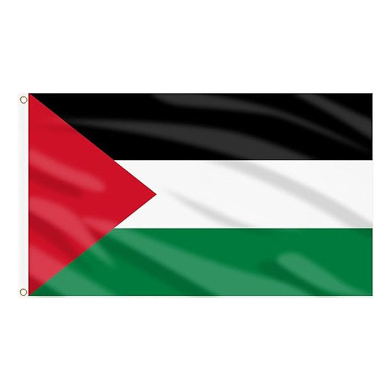 Bandera De Palestina 90 X 150 Cm Poliéster Con Dos Ojales