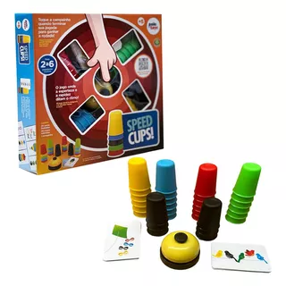 Jogo Speed Cups Infantil Copinhos Coloridos Pedagógico Paki