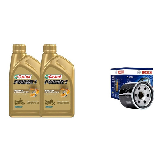 Kit R3, R3a, Mt03 2l Castrol Power1 10w50 + Filtro Aceite 