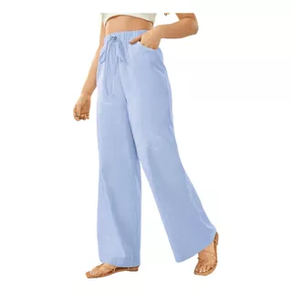 Pantalones Casuale Suelto De Algodón Y Lino Para Mujer