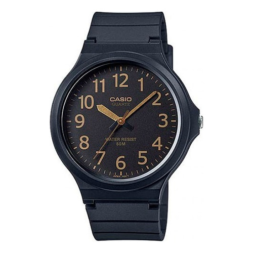 Reloj pulsera Casio MW-240-1E2V con correa de resina color negro - fondo gris oscuro