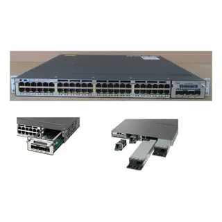 Switch Cisco Ws-c3850 48 Puertos Poe Gigabit Fibra Optica 