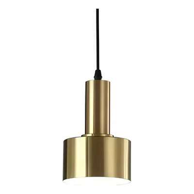  Colgante 1 Luz Nero Dorado Apto Led E27 Deco Luz Desing Dorado