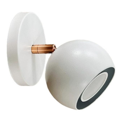 Aplique 1 Luz Mini Mun Blanco Con Cobre Apto Gu10 Deco Lmp