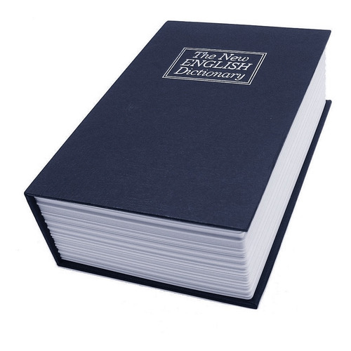 Caja Fuerte Libro Simulada Cofre Porta Valores 24cmx16cmx6cm Color Azul