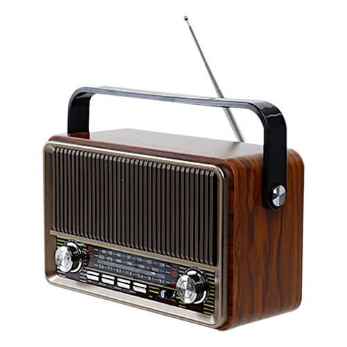 Bocina Bluetooth Radio Am Fm Vintage Retro Usb Auxiliar 3w Color Café