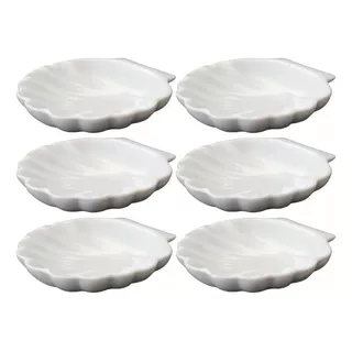 Kit 10 Concha Casquinha Siri Pequena Porcelana Branca Buffet