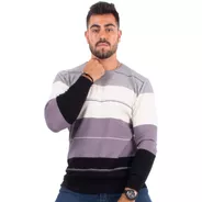 Sweater Pullover Hombre Tejido De Hilo Manhattan Franjas