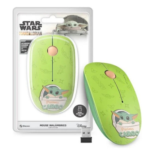 Mouse Inalámbrico Edición Especial Star Wars Mandalorian Color Verde Claro