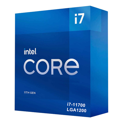 Procesador gamer Intel Core i7-11700 BX8070811700  de 8 núcleos y  4.9GHz de frecuencia con gráfica integrada
