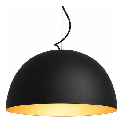 Luz Desing Campana 55cm Negro Cobre Colgante Led E27 220v. Negro/cobre