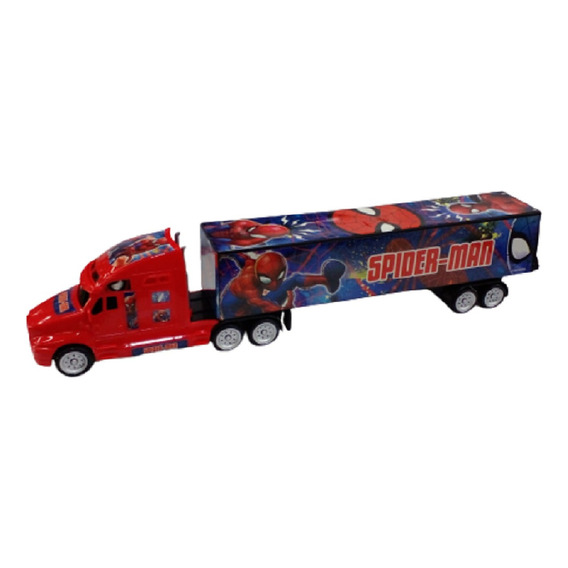 Camion Spiderman Hombre Araña A Friccion 37 Cm Sebigus Color Rojo y Azul