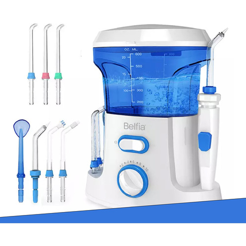 Irrigador Bucal Dental Water Belfia Fc168 + 7 Picos + 600 Ml  220v 10 Niv De Presion Blanco