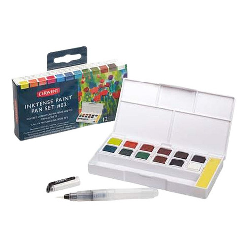 Estuche Acuarela 12 Pastillas Colores Inktense Derwent V2 