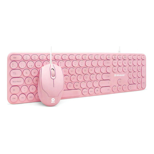 Kit Teclado Y Mouse Brobotix 6001196 Pink Multimedia Usb