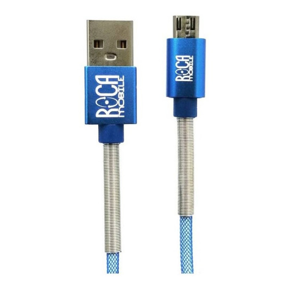 Cable De Datos Roca Rude Usb A Micro Usb 100cm 3a Azul