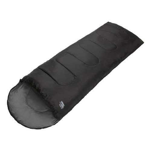 Bolsa De Dormir Waterdog Inca 200 Con Diseño Lisa Color Negro/gris Talle Grande