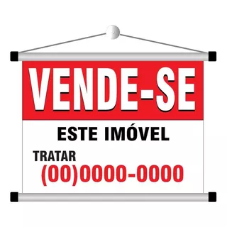 Banner Vende-se Imóvel 80cmx50cm  Kit C/3