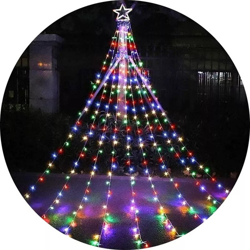 Luces Cascada Arbol Multicolor De Navidad Estrella Guirnalda Luces Led Decorativas Navidad Cascada Adornos Navideños Luces Led Qatarshop Guirnaldas Navideñas 