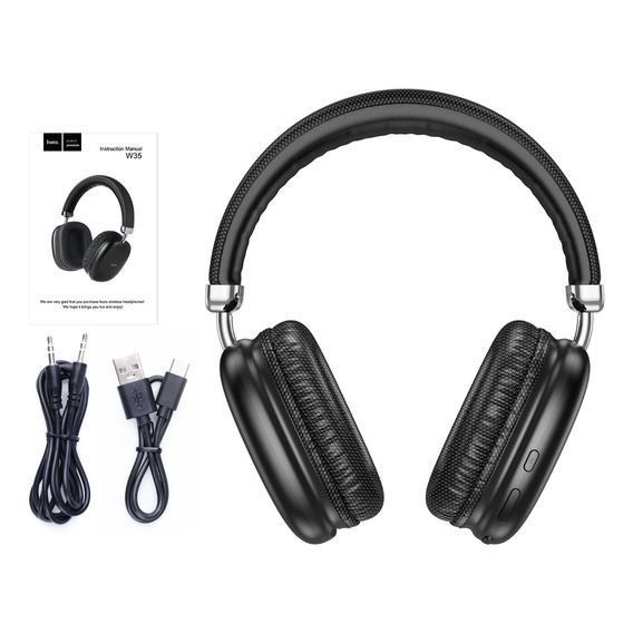 Auriculares Inalámbricos Bluetooth 5.3 Hoco Estéreo W35 Color Negro