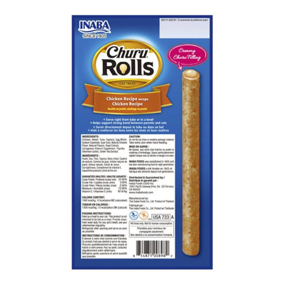 Treat Churu Rolls Inaba Gatos Sabor Pollo