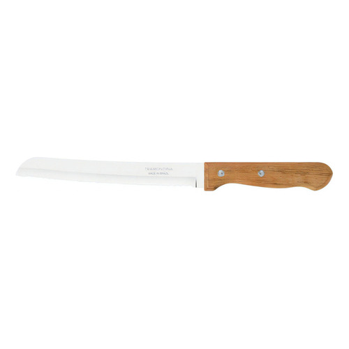 Cuchillo De Pan Dynamic Tramontina 8 PuLG Acero Inox Madera Color Marrón Claro