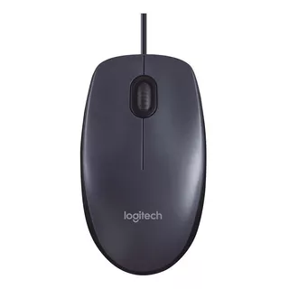 Mouse Com Fio Usb Logitech M100 Com Design Ambidestro -cinza Cor Do Mouse Preto