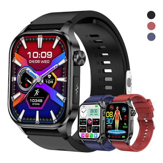 Con Ecg2.04'' Reloj Inteligente Bluetooth Llamada Smartwatch