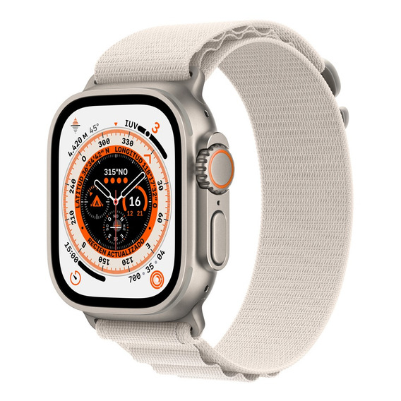 Apple Watch Ultra GPS + Celular - Caja de titanio 49 mm - Correa Loop Alpine Blanco estelar - S - Distribuidor autorizado