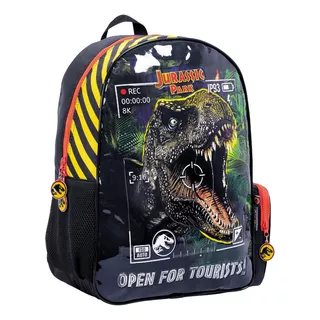 Mochila Espalda 16 PuLG Jurassic World Escolar Dinosaurio Ed Color Negro 77109 Diseño De La Tela Estampado