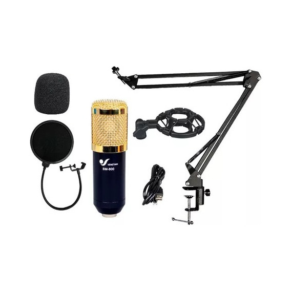 Venetian Bm-800 Kit Negro Microfono Condenser Usb Podcast 
