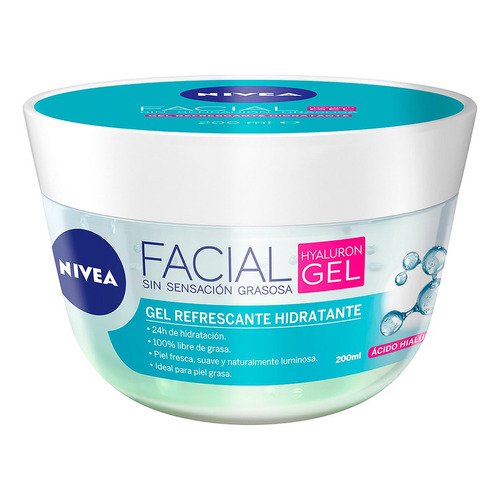 Gel Facial Nivea Cuidado Facial Con Ácido Hialurónico 200ml Tipo de piel Grasa