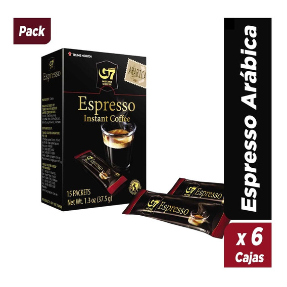 Pack 6 Cajas Café Espresso Arábica 15 Sobres G7 Coffee