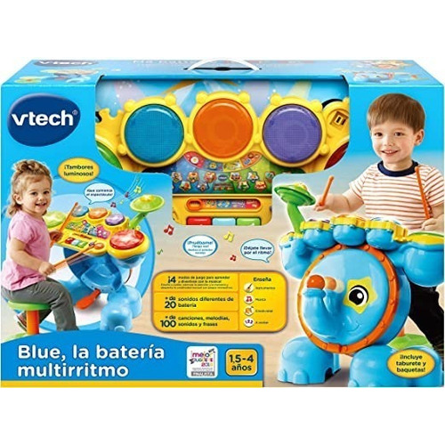 Vtech Blue Bateria Infantil Multirritmo Con Luz Y Sonido Color Azul