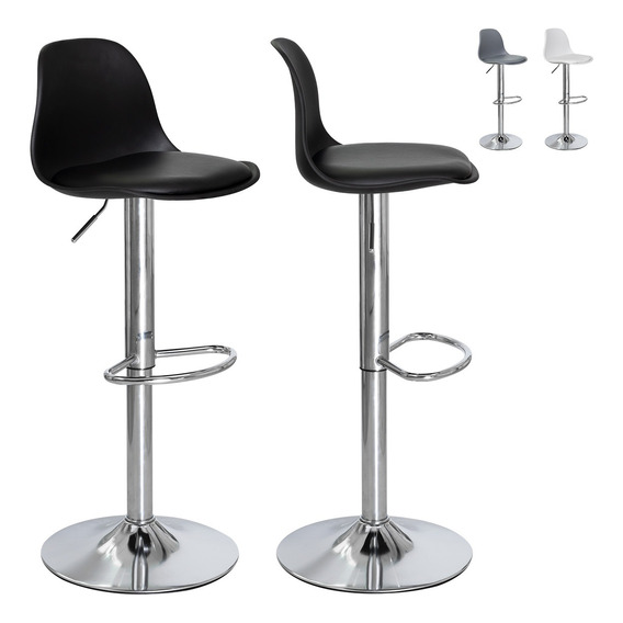 Set 2 Sillas Banco Bar Eames Ajustable Tulip Minimalista