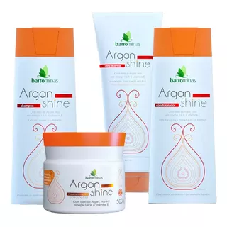 Kit Argan Shine Barro Minas (shamp Cond Masc Finalizador)