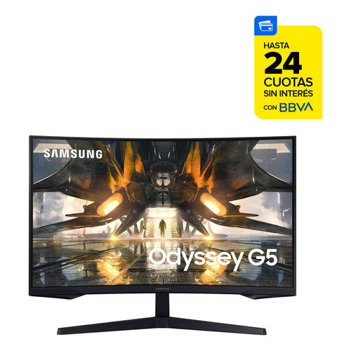 Monitor Gaming Odyssey G5 De 32 . Qhd, 165hz, 1ms Color Black