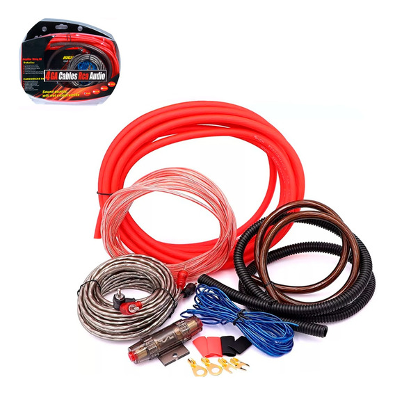 Kit Amplificador Instalacion Cable Rca  Audio Auto 4ga